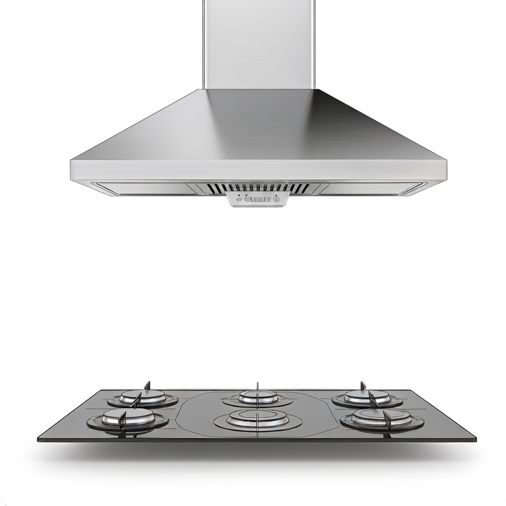 Sensor mounted under the range hood, in the rising heat plume
